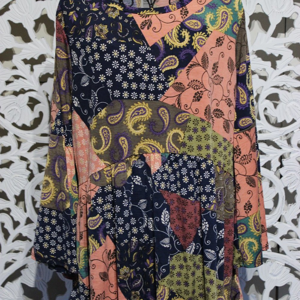Plus Size Printed Babydoll Top